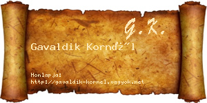 Gavaldik Kornél névjegykártya