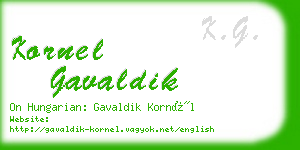 kornel gavaldik business card